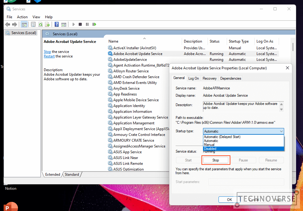 disable adobe update