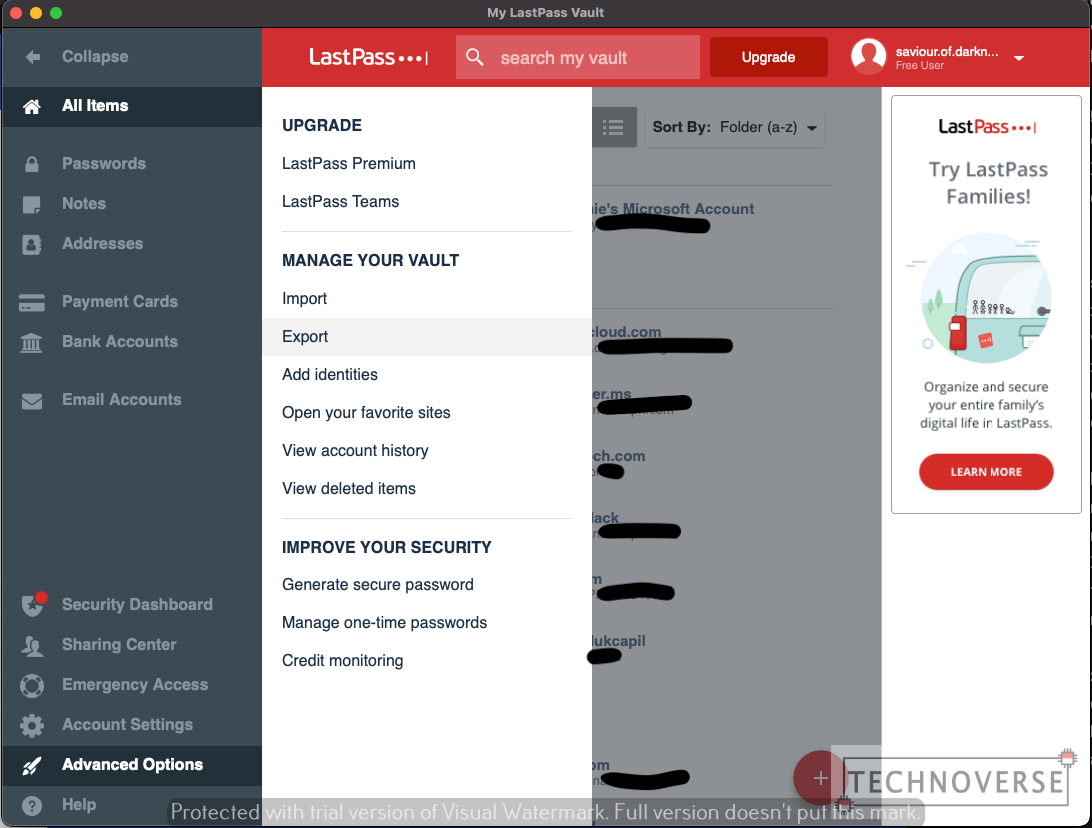 export-lastpass-data